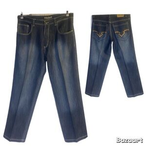 Y2K SouthPole Baggy Skater Jeans Dark Wash Blue Size 38